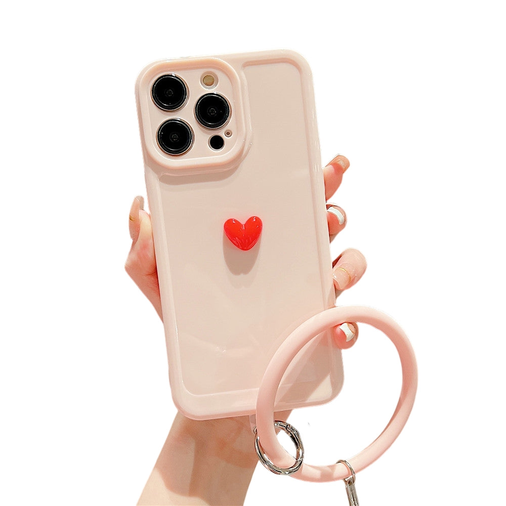 Anymob iPhone Black And Pink 3D Love Heart Bracelet Phone Case Shockproof Soft Silicone Cover-Mobile Phone Cases-PEROZ Accessories
