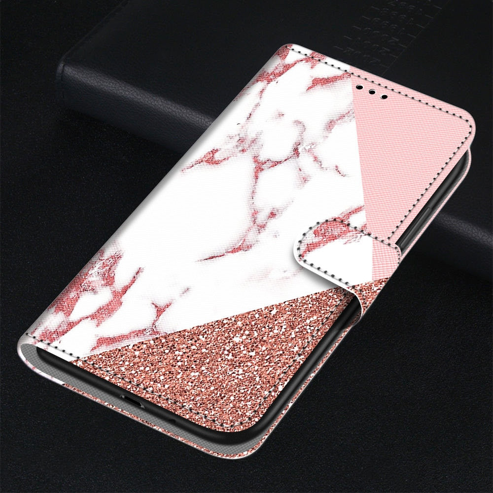 Anymob iPhone Case Pink And White Flip Leather Wallet Animal Painting Phone Book Style Cover-Mobile Phone Cases-PEROZ Accessories