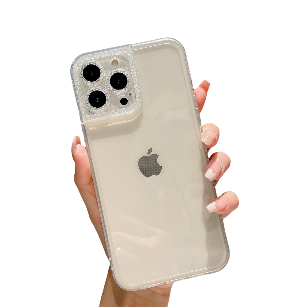 Anymob iPhone Case White Diamond Camera Protection Clear Fluorescent Neon Soft Silicone Gel Cover-Mobile Phone Cases-PEROZ Accessories