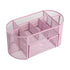 AnyCraft Pink Metal Mesh Stationery Storage Organizer with Large Capacity Compartments for Office and School Supplies-Organizers-PEROZ Accessories