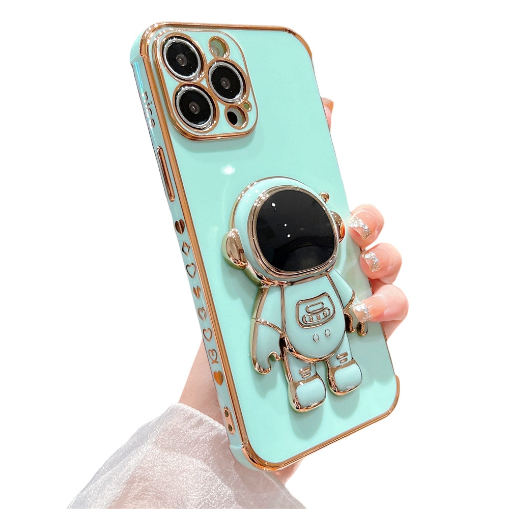 Anymob iPhone Glossy Green Astronaut Folding Stand Case Mini Soft Phone Back Cover-Mobile Phone Cases-PEROZ Accessories