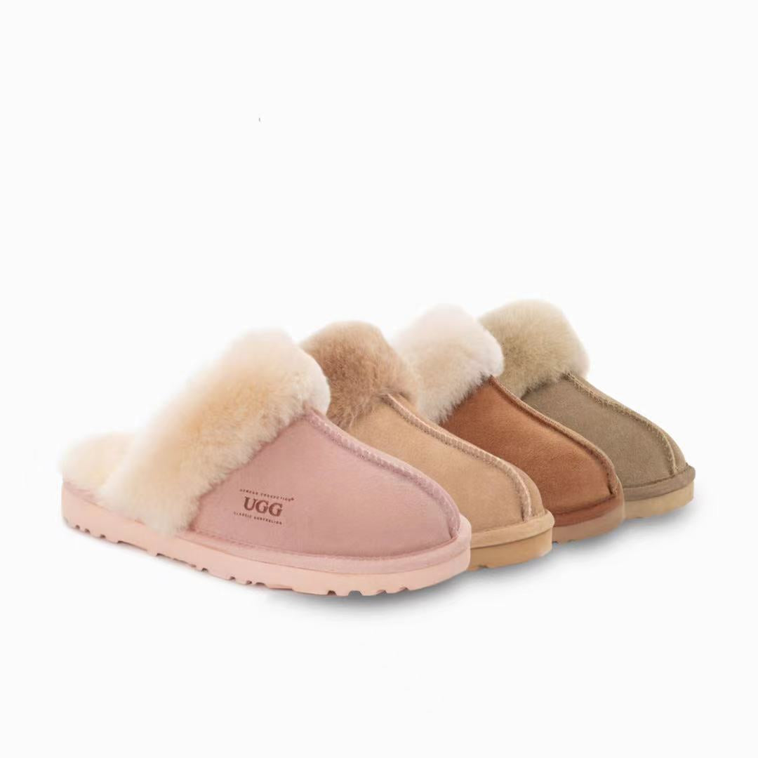 Ugg Slippers Premium Australia Sheepskin Unisex Scuffette Suede-Slippers-PEROZ Accessories