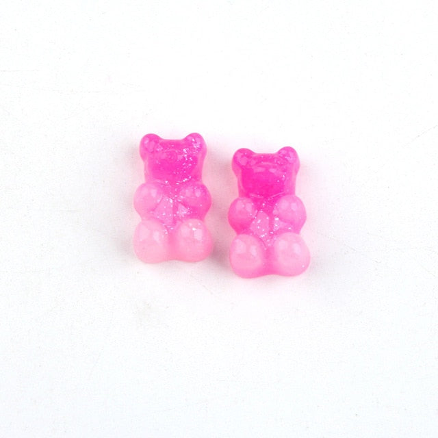 Anykidz 10pcs Hot Pink Bear Shoe Charm Accessories Jeans Clogs Pendants Designer Ornament Jibbitz for Crocs-Shoe Charms-PEROZ Accessories