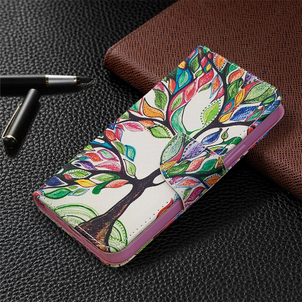 Anymob iPhone Case Multicolor Leaf Flip Cover Fashion Painted Wallet Leather Bag Shell-Mobile Phone Cases-PEROZ Accessories