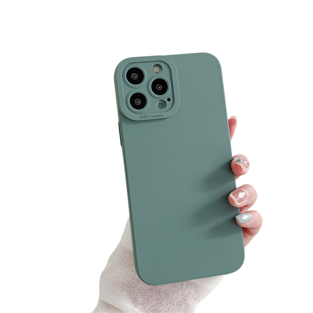 Anymob iPhone Case Blue Grey Luxury Soft Liquid Silicone Lens Protection Shockproof Bumper Back Cover-Mobile Phone Cases-PEROZ Accessories