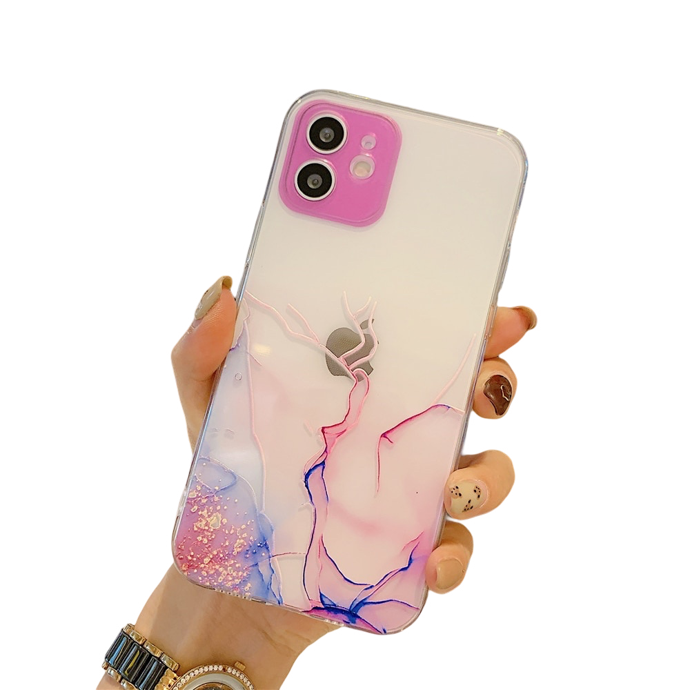 Anymob iPhone Case Purple Watercolor Marble Soft Silicone TPU Cover-Mobile Phone Cases-PEROZ Accessories