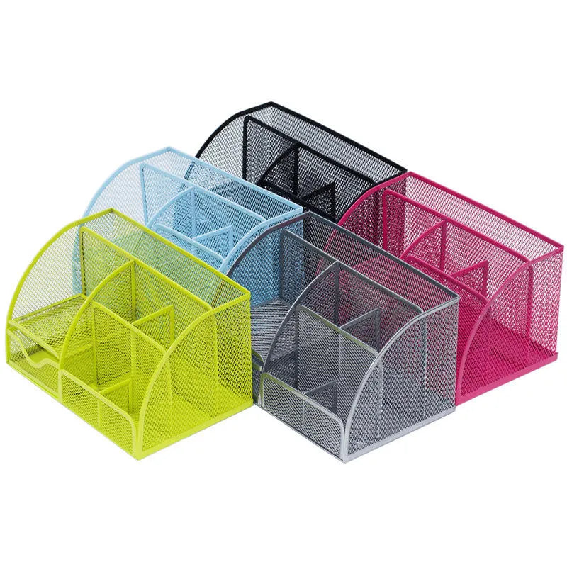 AnyCraft Black Mesh Stationery Storage Organizer with Compartments for Office and School Supplies-Organizers-PEROZ Accessories