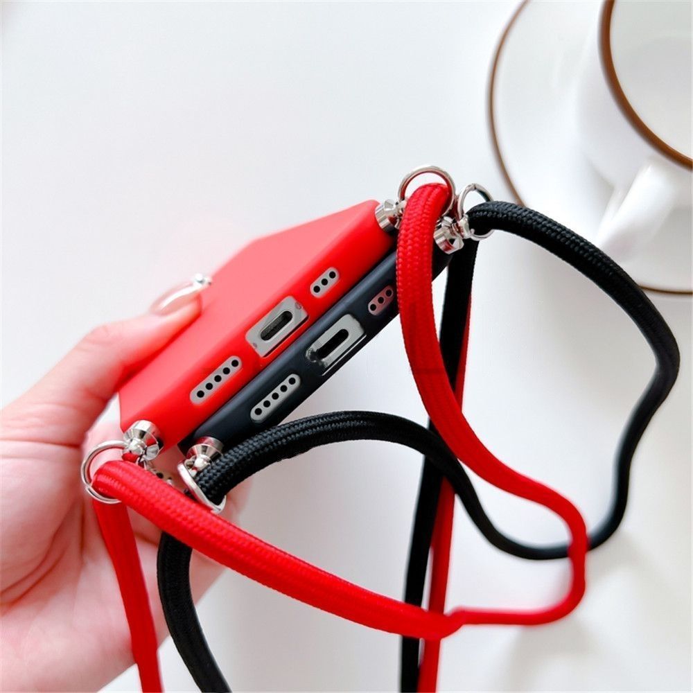 Anymob iPhone Blue Crossbody Necklace Strap Lanyard Cord Phone Case Silicone Cover-Mobile Phone Cases-PEROZ Accessories