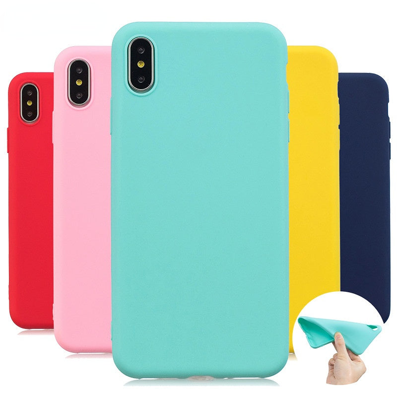 Anymob iPhone Case Red Simple Solid Color Ultra thin Soft TPU Cases Candy Color Back Cover-Mobile Phone Cases-PEROZ Accessories