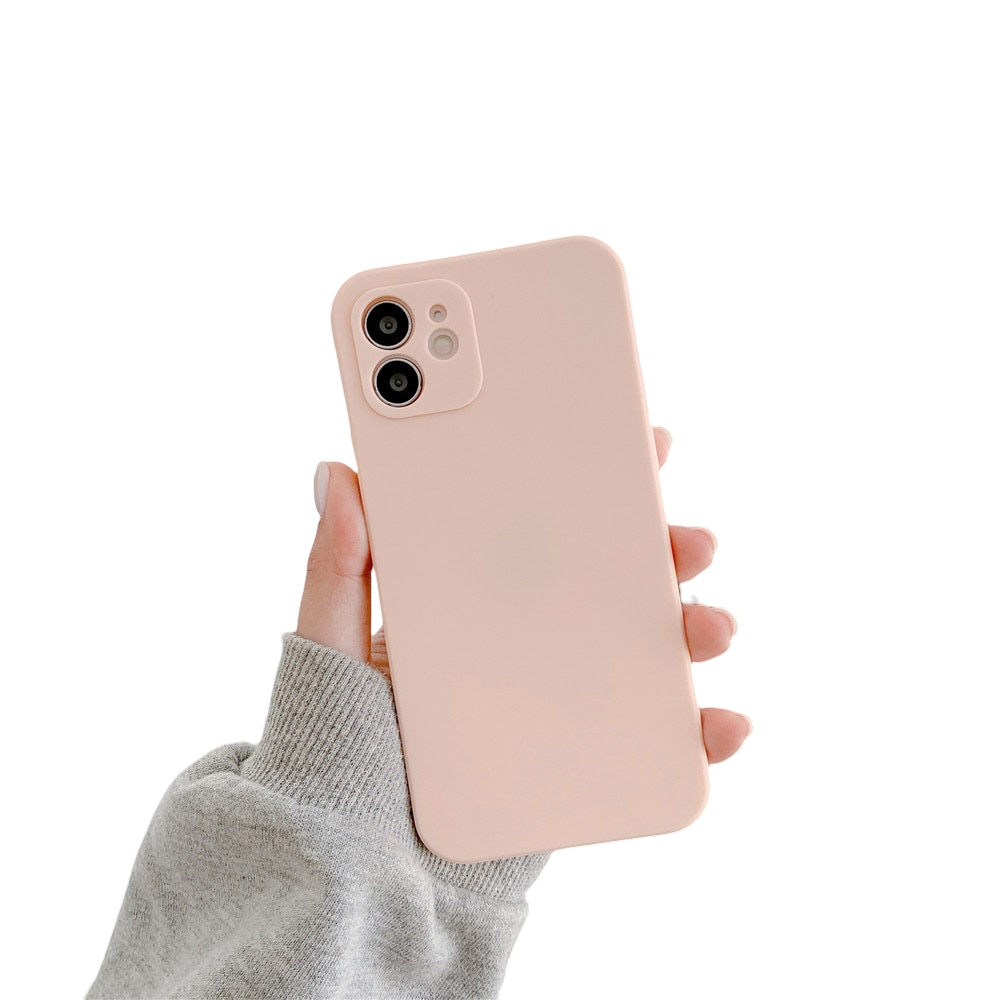 Anymob iPhone Case Pink Candy Color Straight Edge Soft Silicone Cover-Mobile Phone Cases-PEROZ Accessories