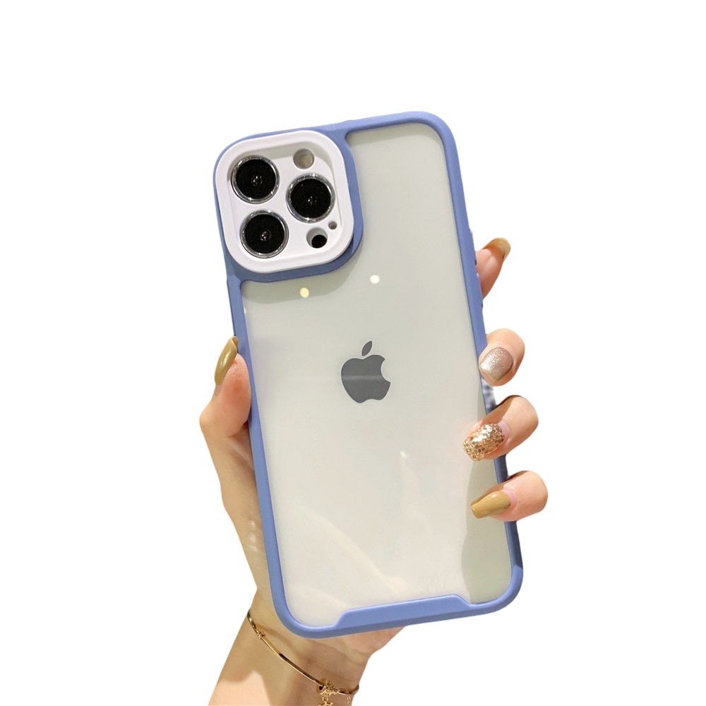 Anymob iPhone Case Blue Transparent Candy Color Shockproof Bumper Cover-Mobile Phone Cases-PEROZ Accessories