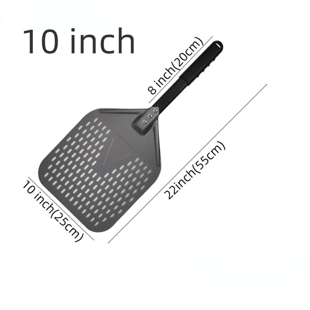 Anygleam Pizza Shovel 25cm X 55cm Dark Grey for Perforated Peel with Metal Handle Oven Turning Baking Accessory-Spatula and Shovel-PEROZ Accessories