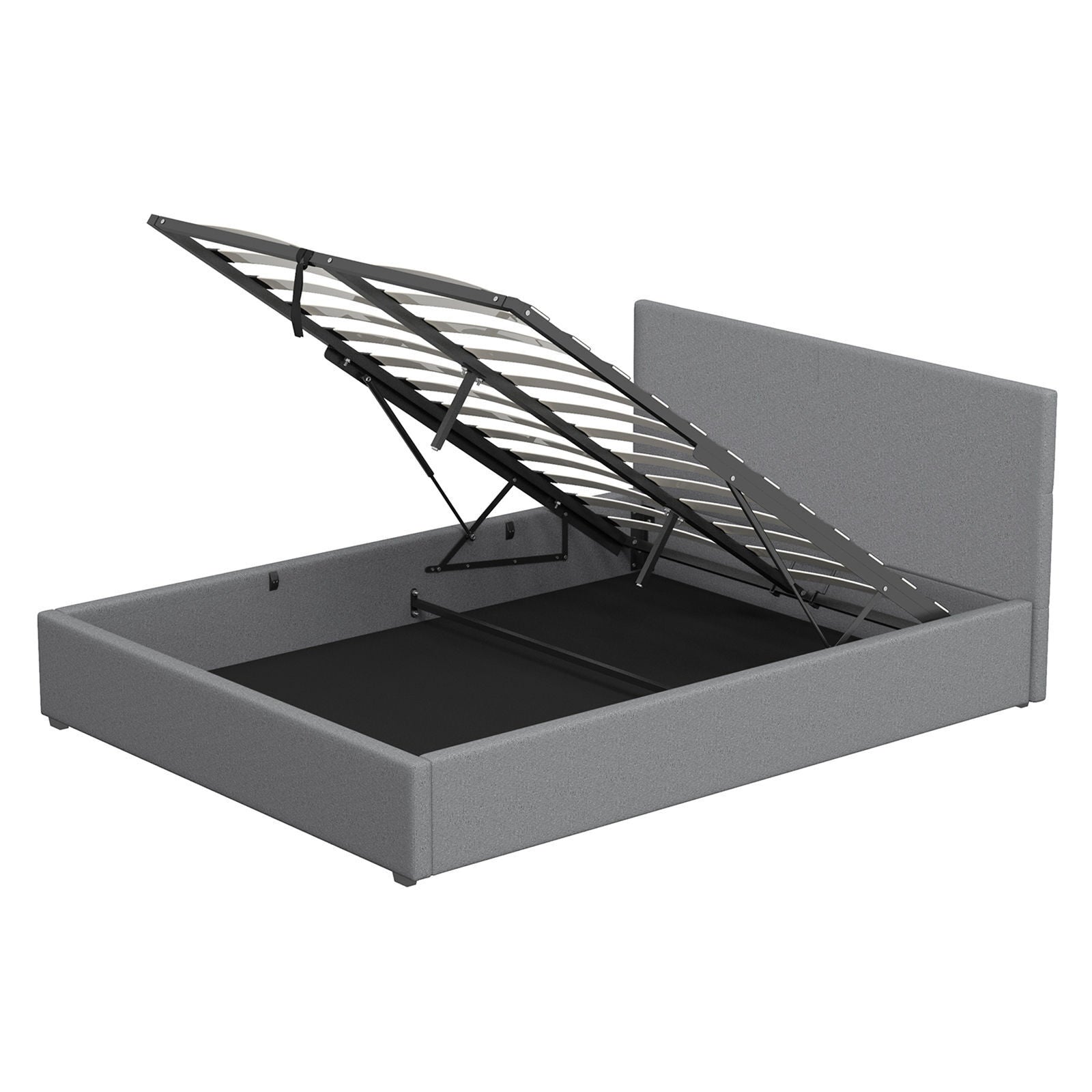 Milano Luxury Gas Lift Bed Frame Base And Headboard With Storage-Bed Frames & Bases-PEROZ Accessories