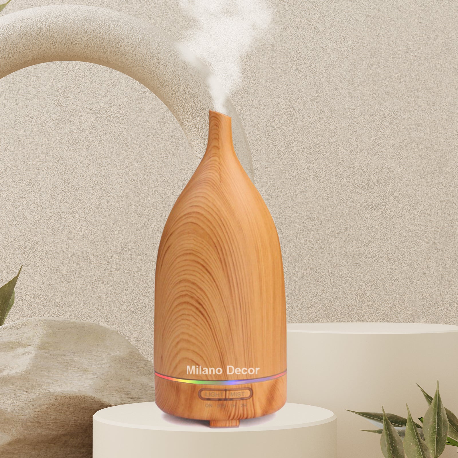 Milano Decor Aroma Diffuser Ultrasonic Humidifier Purifier And 3 Pack Oils-Home Fragrances-PEROZ Accessories