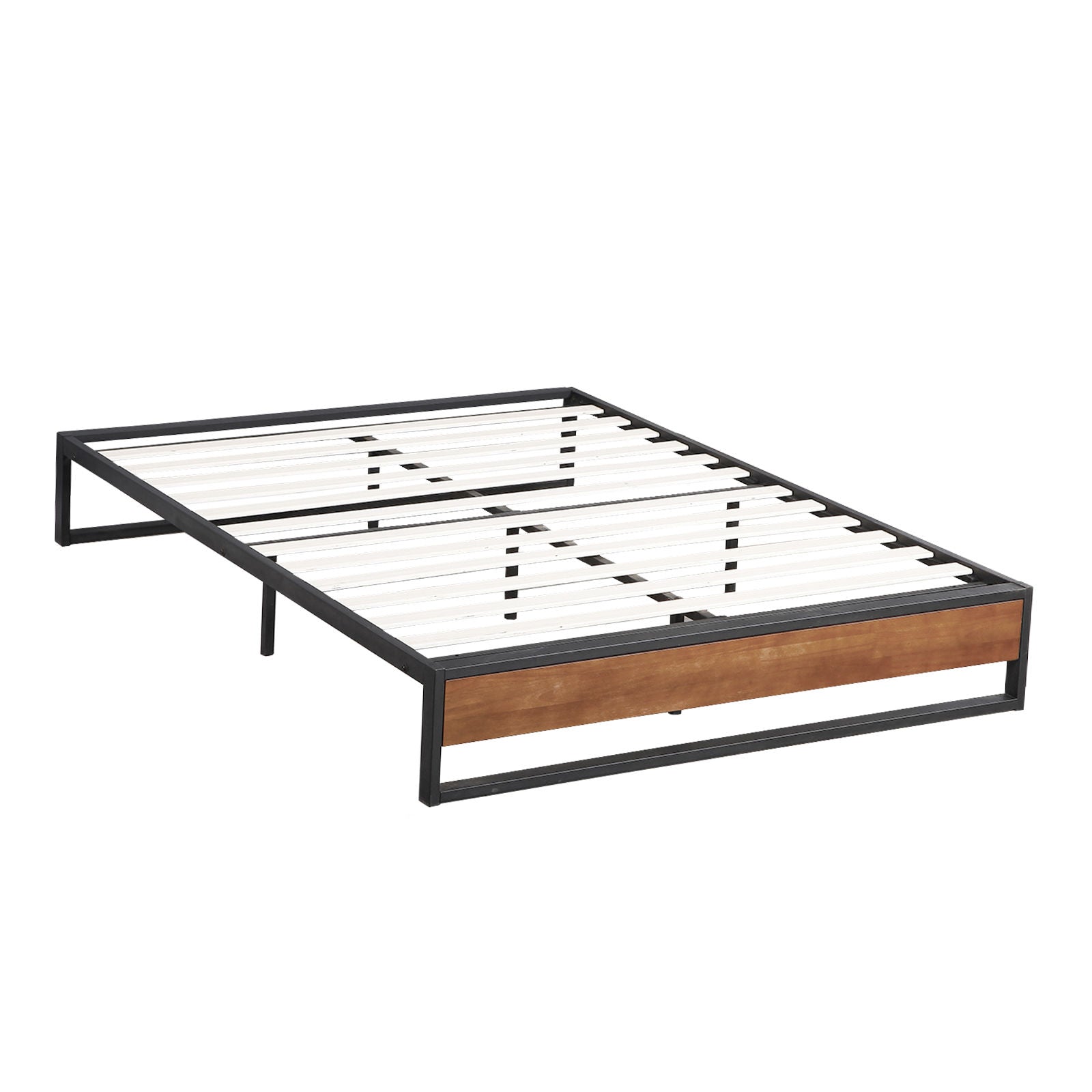Milano Decor Sorrento Metal Wood Bed Frame Mattress Base Platform Modern-Bed Frames & Bases-PEROZ Accessories