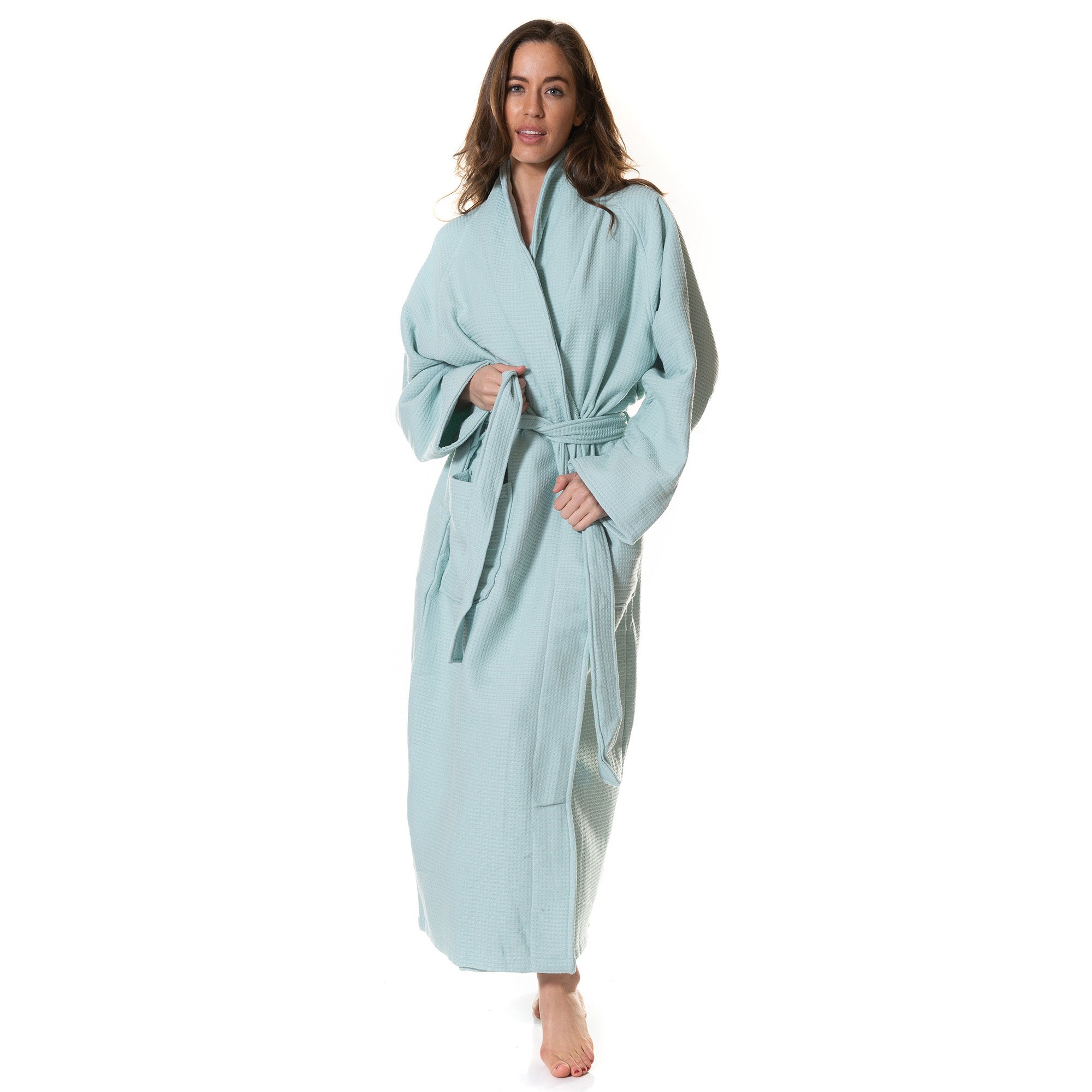Royal Comfort 100% Cotton Bathrobe Waffle Unisex Ultra Soft Absorbent Durable-Lingerie, Sleepwear & Loungewear-PEROZ Accessories