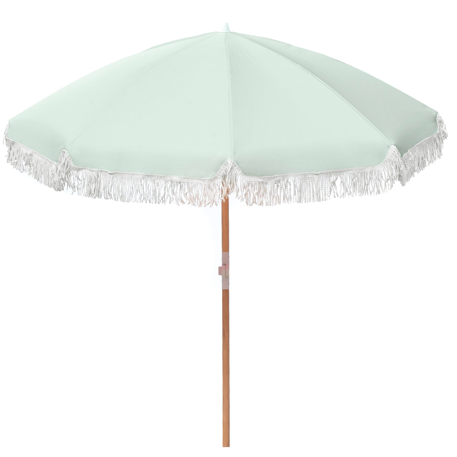 Havana Outdoors Beach Umbrella Portable 2 Metre Fringed Garden Sun Shade Shelter-Outdoor Umbrellas-PEROZ Accessories