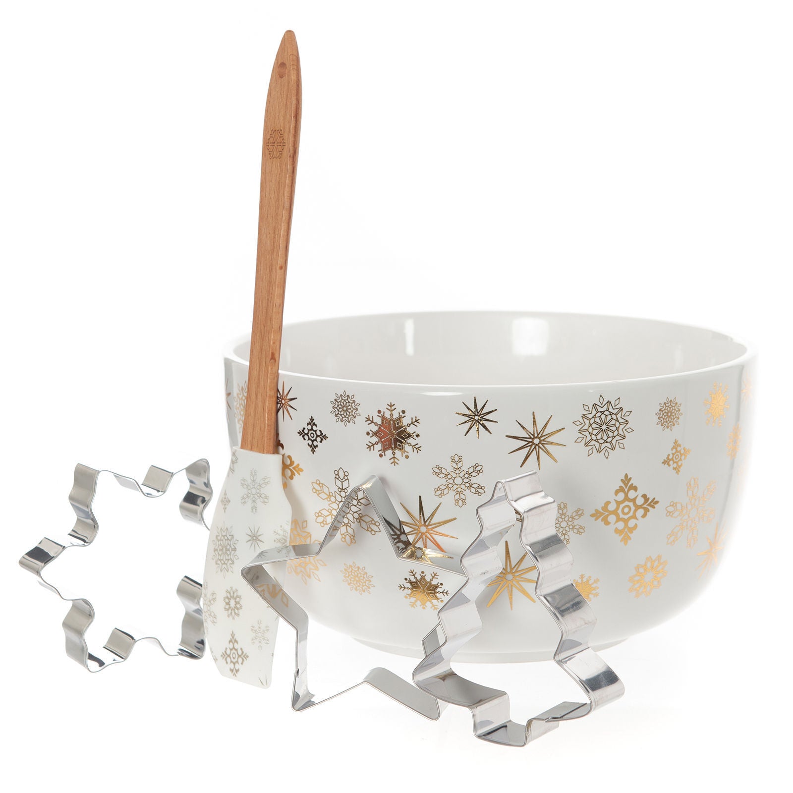 Bread and Butter Electroplate Snowflake Mini Mix Bowl Set - Gold-Decorations-PEROZ Accessories