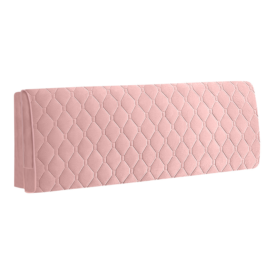 Anyhouz Headboard Cover Pink Diamond Pattern Super Soft Smooth Quilted Velvet Bed Back Dust Protector Cover 190x70cm-Bed Headboard-PEROZ Accessories
