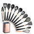 Anygleam Kitchen Utensils Non-stick Black 12 Set Gold Plated Handle with Support Point and Storage Box Cooking Tool Accessories Heat Resistant Kitchenware-Spatula and Shovel-PEROZ Accessories