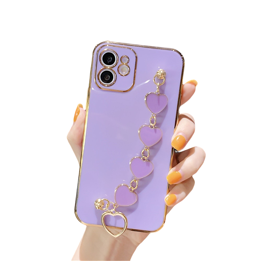 Anymob iPhone Case Purple Soft Silicone Bracelet Camera Protection Cover With Wristband-Mobile Phone Cases-PEROZ Accessories