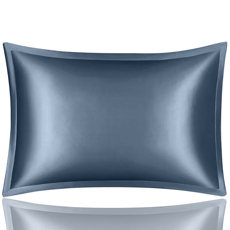 Anyhouz Pillowcase 50x75cm Blue Gray Pure Real Silk For Comfortable And Relaxing Home Bed-Pillowcases-PEROZ Accessories