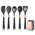 Anygleam Kitchen Utensils Non-stick Black 5 Set Gold Plated Handle with Support Point and Storage Box Cooking Tool Accessories Heat Resistant Kitchenware-Spatula and Shovel-PEROZ Accessories