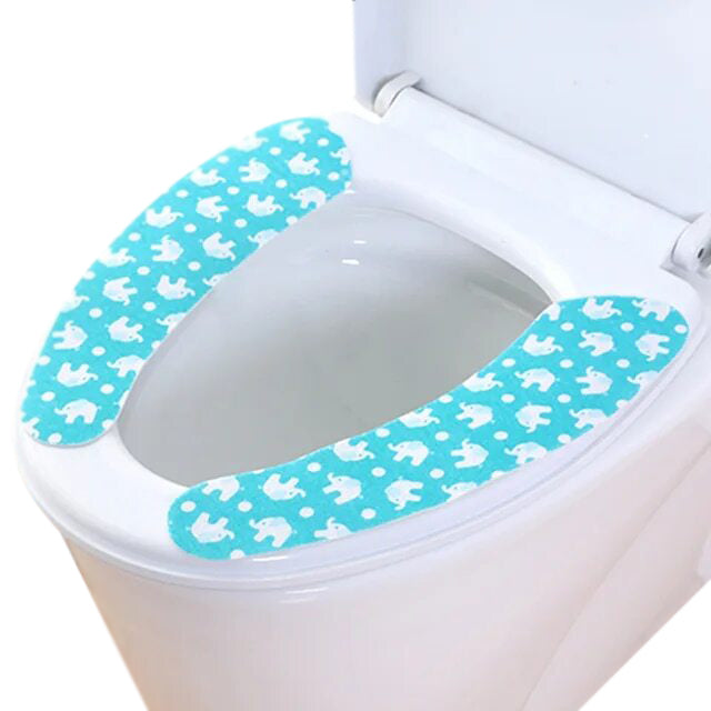 Anyhouz Toilet Seat Cover Blue Elephant Pattern Washable Mat Bathroom Pad Cushion Toilet Seat Bidet Toilet Cover Accessories-Toilet Seat Cover-PEROZ Accessories