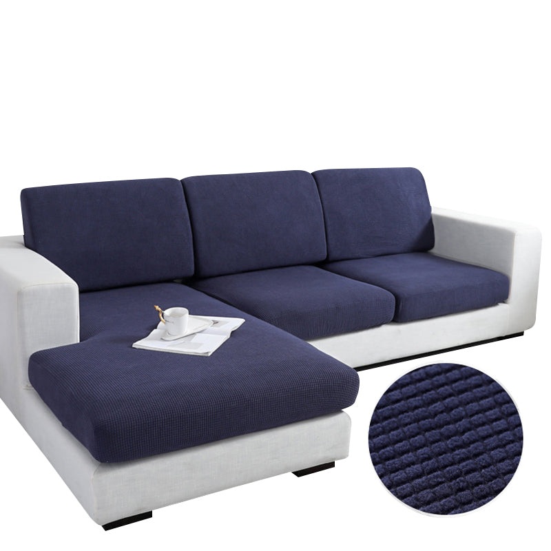 Anyhouz Sofa Cover Navy Polyester Thick Stretchable Cushion For Living Room 1Pc Back Cushion-Slipcovers-PEROZ Accessories