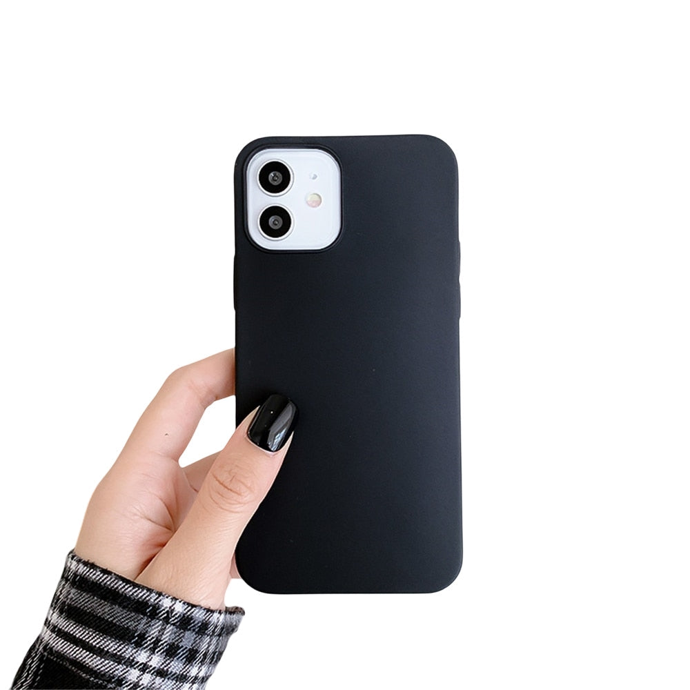 Anymob iPhone Black Silicone Plain Phone Case Soft Candy Cover-Mobile Phone Cases-PEROZ Accessories