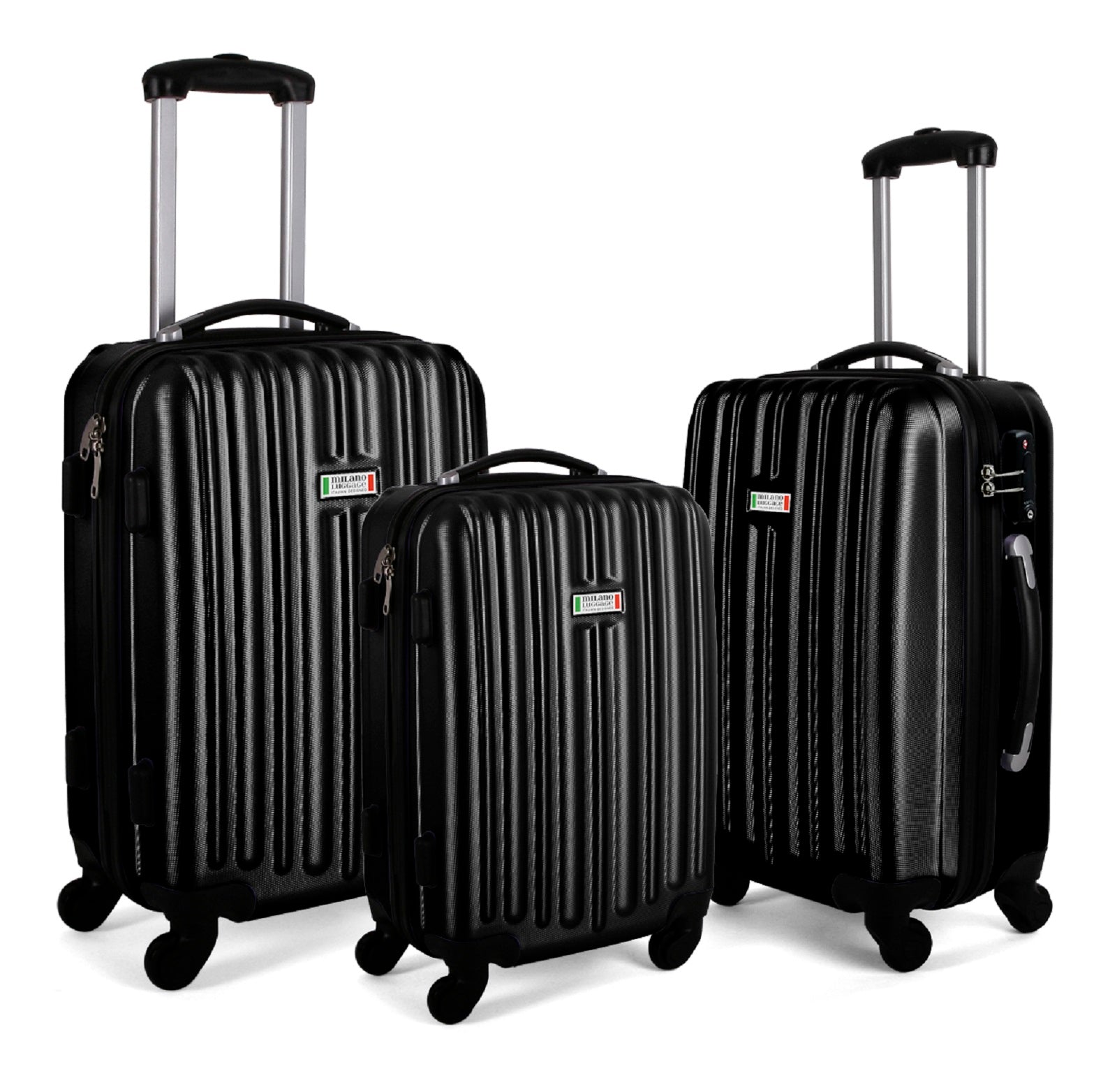 Milano Deluxe 3pc ABS Luggage Suitcase Luxury Hard Case Shockproof Travel Set-Luggage-PEROZ Accessories