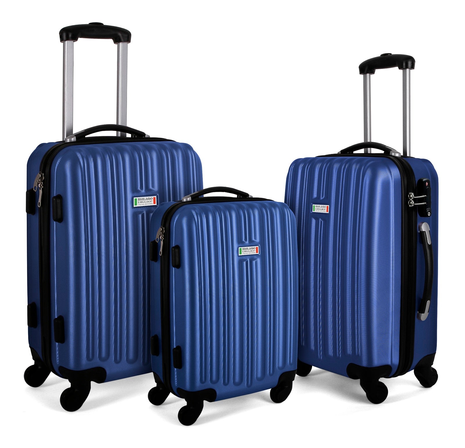 Milano Deluxe 3pc ABS Luggage Suitcase Luxury Hard Case Shockproof Travel Set-Luggage-PEROZ Accessories