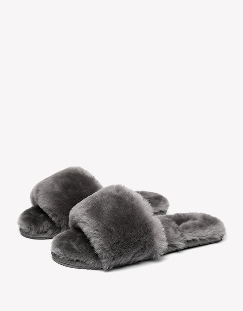 Australian Shepherd UGG Slipper Wool Fluffy Slides Nala-Slides-PEROZ Accessories