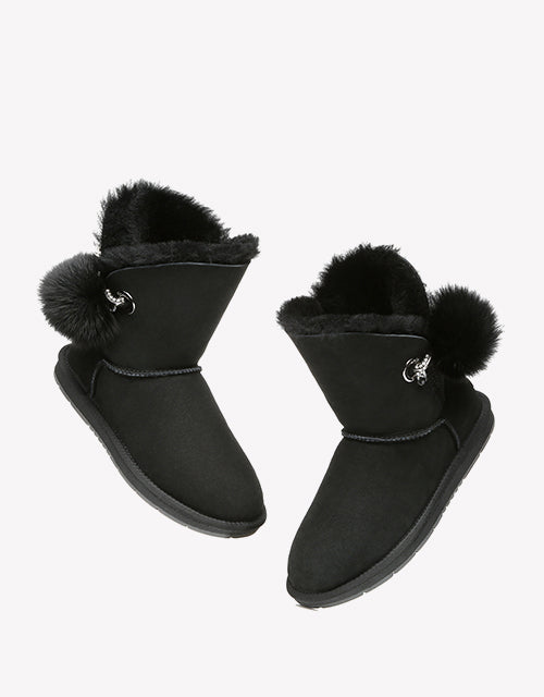 Australian Shepherd Australian Shepherd UGG Boots Ladies Short Pom Pom Blakely Water Resistant-Boots-PEROZ Accessories