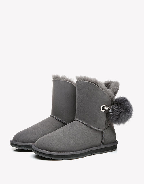 Australian Shepherd Australian Shepherd UGG Boots Ladies Short Pom Pom Blakely Water Resistant-Boots-PEROZ Accessories