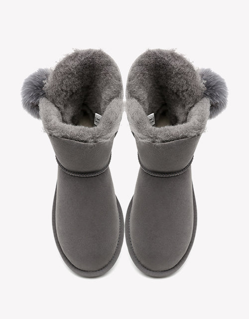 Australian Shepherd Australian Shepherd UGG Boots Ladies Short Pom Pom Blakely Water Resistant-Boots-PEROZ Accessories