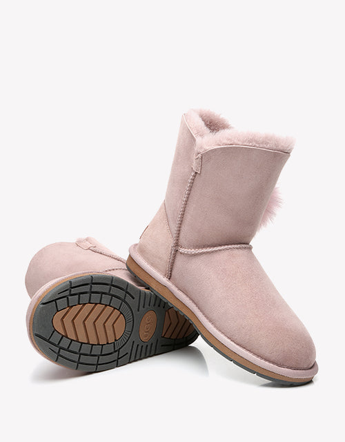 Australian Shepherd Australian Shepherd UGG Boots Ladies Short Pom Pom Blakely Water Resistant-Boots-PEROZ Accessories