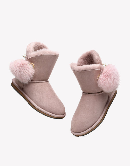 Australian Shepherd Australian Shepherd UGG Boots Ladies Short Pom Pom Blakely Water Resistant-Boots-PEROZ Accessories