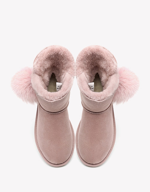 Australian Shepherd Australian Shepherd UGG Boots Ladies Short Pom Pom Blakely Water Resistant-Boots-PEROZ Accessories