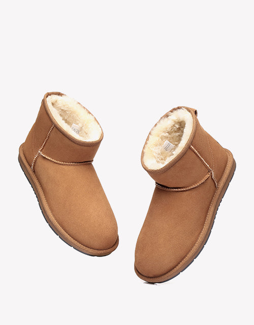 Water Resistant | UGG Boots Unisex Mini Classic Suede Sheepskin Wool Australian Shepherd-Boots-PEROZ Accessories