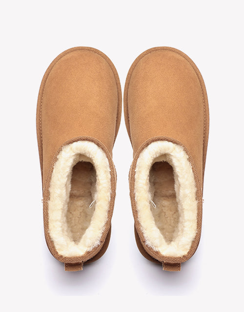 Water Resistant | UGG Boots Unisex Mini Classic Suede Sheepskin Wool Australian Shepherd-Boots-PEROZ Accessories