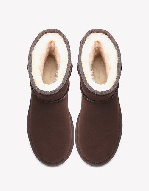 Water Resistant | UGG Boots Unisex Mini Classic Suede Sheepskin Wool Australian Shepherd-Boots-PEROZ Accessories