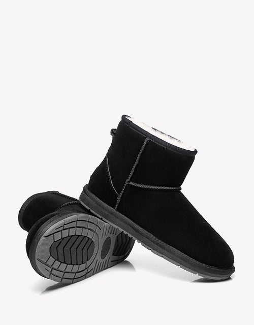 Water Resistant | UGG Boots Unisex Mini Classic Suede Sheepskin Wool Australian Shepherd-Boots-PEROZ Accessories