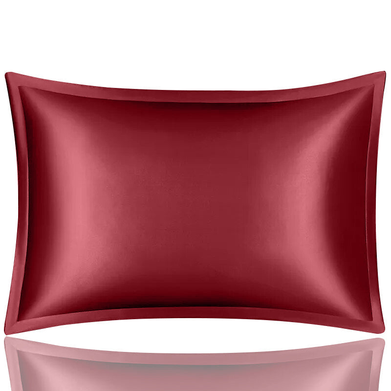 Anyhouz Pillowcase 51x66cm Wine Red Pure Real Silk For Comfortable And Relaxing Home Bed-Pillowcases-PEROZ Accessories