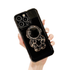 Anymob iPhone Astronaut Plating Stand Holder Phone Case For iPhone 13 14 Pro Max Soft Silicon Shockproof Cover-Mobile Phone Cases-PEROZ Accessories