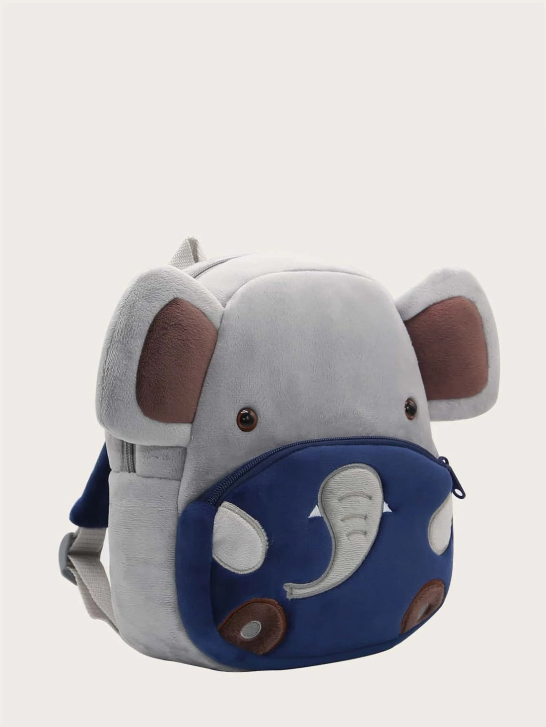 Anykidz 3D Grey Elephant Kids School Backpack Cute Cartoon Animal Style Children Toddler Plush Bag Perfect Accessories For Boys and Girls-Backpacks-PEROZ Accessories