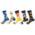 Anysox 5 Pairs One Size 5-11 Mixed Color Set Christmas Socks Bird Cotton Fashion Woman Skateboard Oil Paitiing-Socks-PEROZ Accessories