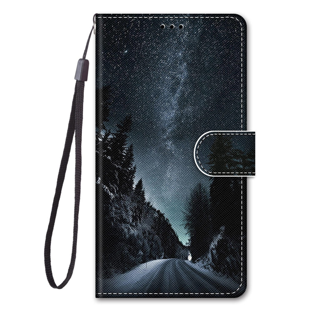 Anymob Samsung Night Road Magnetic Flip Leather Phone Case-Mobile Phone Cases-PEROZ Accessories