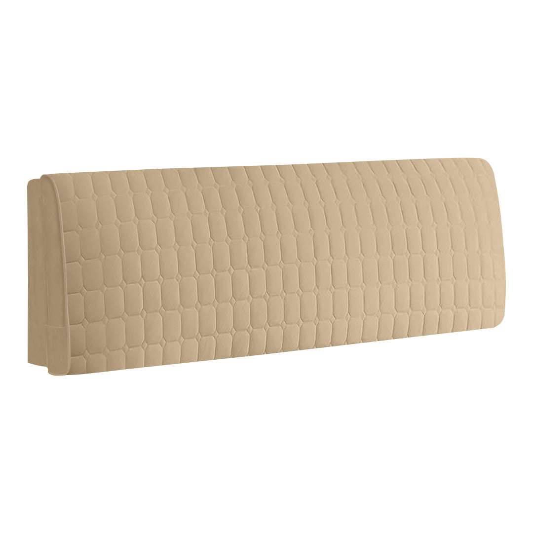 Anyhouz Headboard Cover Light Yellow Cube Pattern Super Soft Smooth Quilted Velvet Bed Back Dust Protector Cover 170x70cm-Bed Headboard-PEROZ Accessories