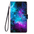 Anymob Samsung Case Blue and Purple Luxury Painted Flip Cute Playful Cat Wallet Phone Cover-Mobile Phone Cases-PEROZ Accessories